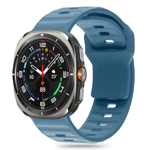 Samsung Galaxy Watch ULTRA 2024 / 2025 (47 mm) okosóra szíj - Tech-Protect Silicone Line - kék szilikon szíj