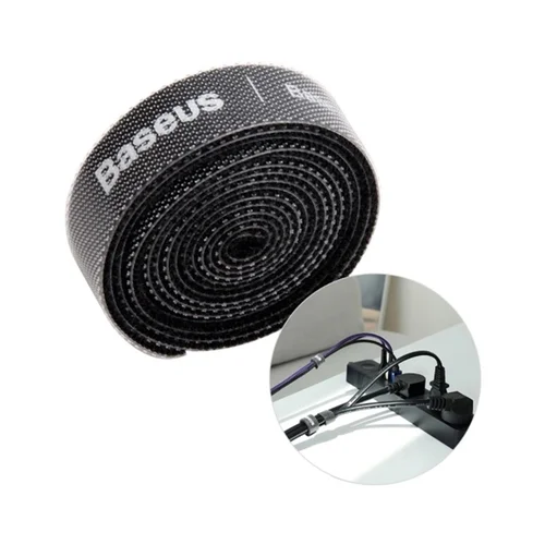 BASEUS Kábelrendező szalag - fekete tépőzáras kábelrendező szalag, 50cm