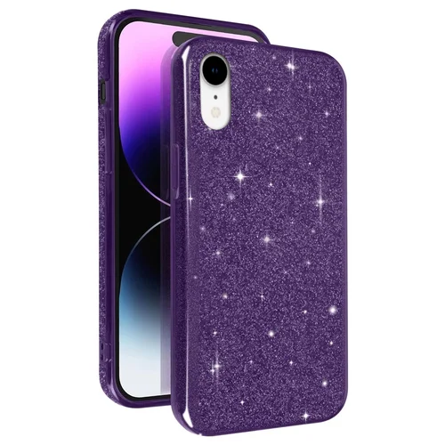 iPhone XR telefontok - Larte shiny - lila csillámos hátlap tok ﻿