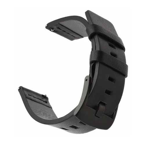 Samsung Galaxy Watch 3 (45 mm) okosóra szíj - Tactical 307 - fekete bőr szíj (22 mm szíj szélesség) ﻿