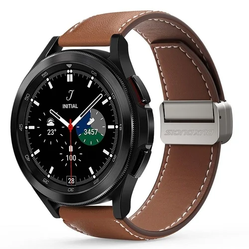 Samsung Galaxy Watch 3 (45 mm) okosóra szíj - Dux Ducis YA - barna bőr szíj (22 mm)