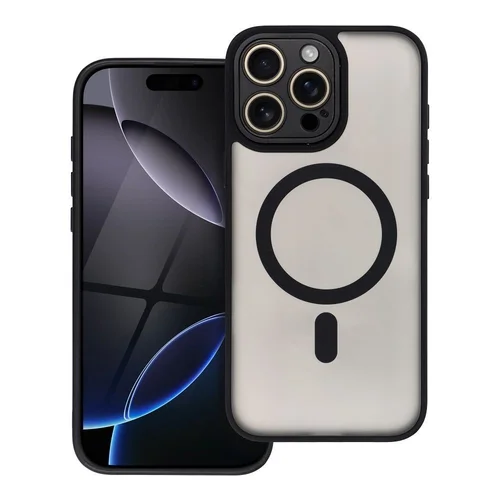 Telefontok iPhone 14 Pro - Variete MagSafe kompatibilis áttetsző műanyag hátlap tok, fekete szilikon kerettel