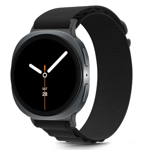 Samsung Galaxy Watch 8 / Classic (40 / 44 / 46 mm) okosóra szíj - TECH-PROTECT Nylon Pro fekete szövet szíj