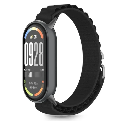 Okosóra szíj - Xiaomi Smart Band 8 / 9 / 10 / NFC - Tech-Protect Nylon Pro - fekete szövet szíj