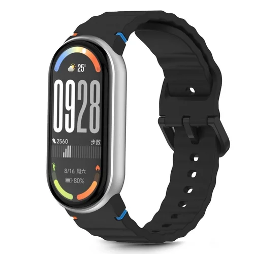 Xiaomi Smart Band 8 / 9 / 10 / NFC - TECH-PROTECT Sport - fekete szilikon szíj