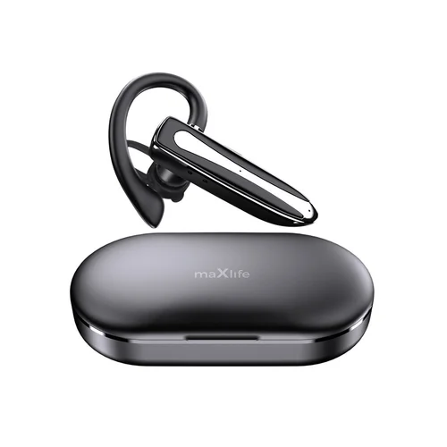 Maxlife MXBH-01 - fekete bluetooth headset, töltő tokkal