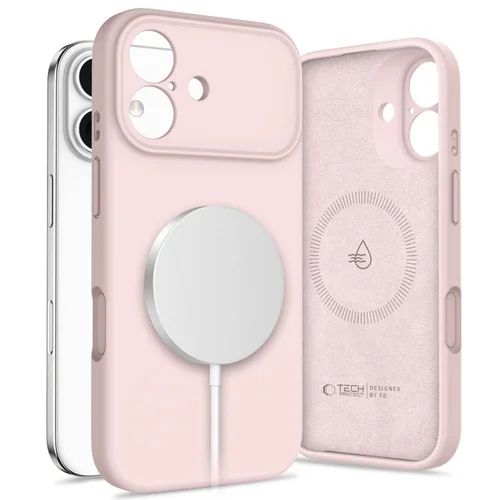 Telefontok iPhone 17 - TECH-PROTECT SILICONE MAGSAFE púder pink hátlap tok