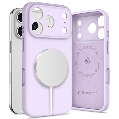 Telefontok iPhone 17 Pro - TECH-PROTECT SILICONE MAGSAFE lila hátlap tok