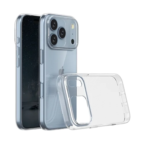 Telefontok iPhone 17 Pro Max - átlátszó szilikon hátlap tok 