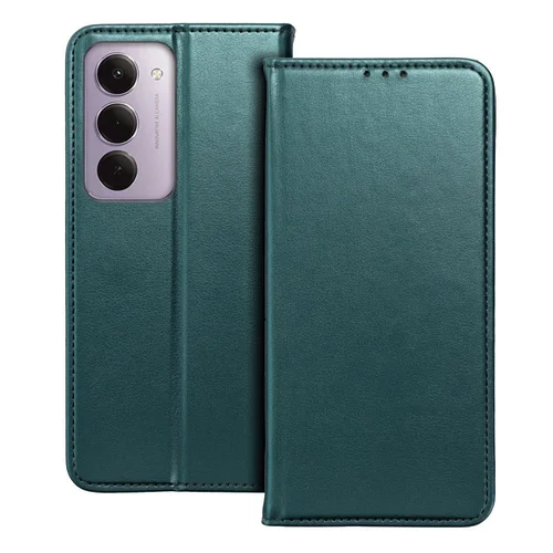 Telefontok Xiaomi Redmi 15 4G/LTE - Smart Magnetic zöld szilikon keretes mágneses könyvtok