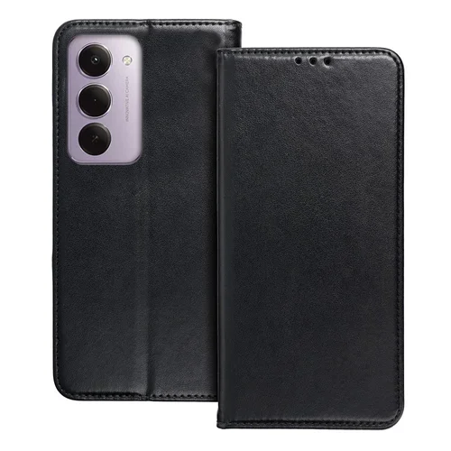 Telefontok Xiaomi Redmi 15 4G/LTE - Smart Magnetic fekete szilikon keretes mágneses könyvtok