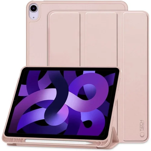 Tablettok iPad Air 5 (2022, 10,9 coll) - pink smart case ceruza tartóval	