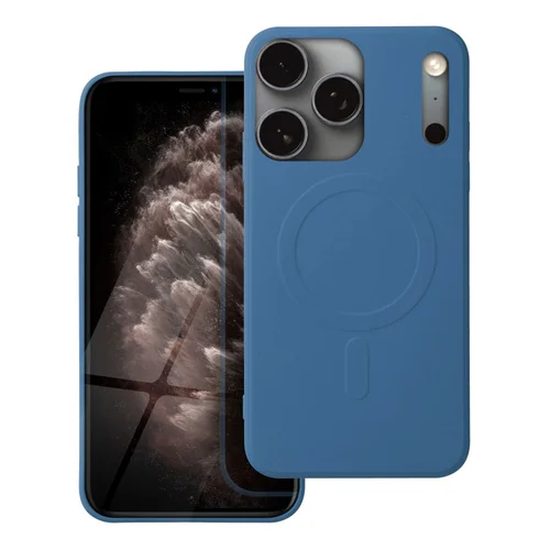 Telefontok iPhone 17 Pro Max - MagSafe kompatibilis kék szilikon hátlap tok