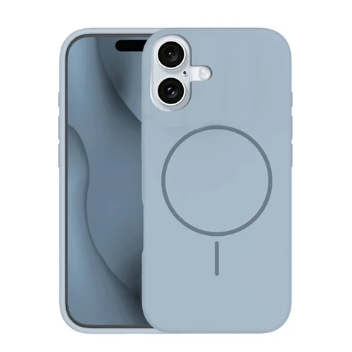 Telefontok iPhone 17 - Thin Mag - MagSafe kompatibilis szürkéskék szilikon hátlap tok