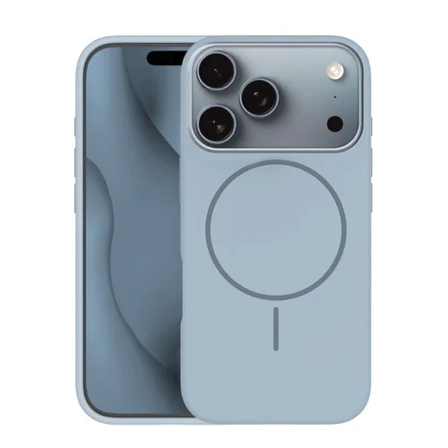 Telefontok iPhone 17 Pro - Thin Mag - MagSafe kompatibilis szürkéskék szilikon hátlap tok