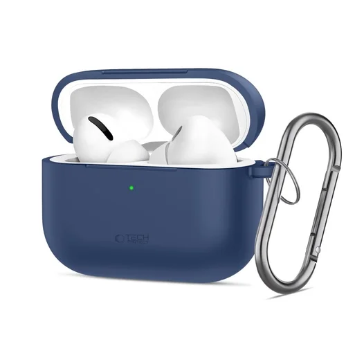 AirPods Pro 3 tartó - Tech- Protect Hook - kék szilikon AirPods Pro 3 tok
