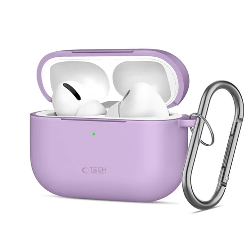 AirPods Pro 3 tartó - Tech- Protect Hook - lila szilikon AirPods Pro 3 tok