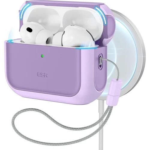 AirPods Pro 3 tartó - ESR ORBIT Halolock - MagSafe kompatibilis lila AirPods Pro 3 tok