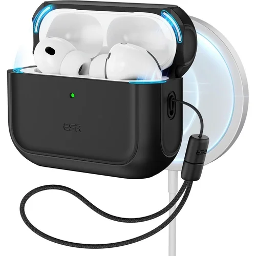 AirPods Pro 3 tartó - ESR ORBIT Halolock - MagSafe kompatibilis fekete AirPods Pro 3 tok
