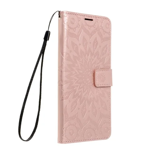 Telefontok Xiaomi Redmi 15 4G / 5G - MEZZO mandala mintás rose gold mágneses szilikon keretes könyvtok