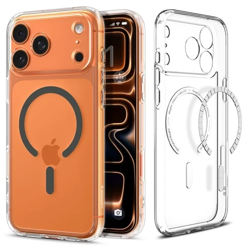 Telefontok iPhone 17 Pro - SPIGEN ULTRA HYBRID MAG MAGSAFE átlátszó/grafit tok
