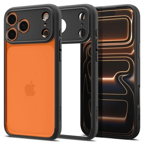 Telefontok iPhone 17 Pro Max - SPIGEN ULTRA HYBRID - átlátszó/fekete szilikon tok