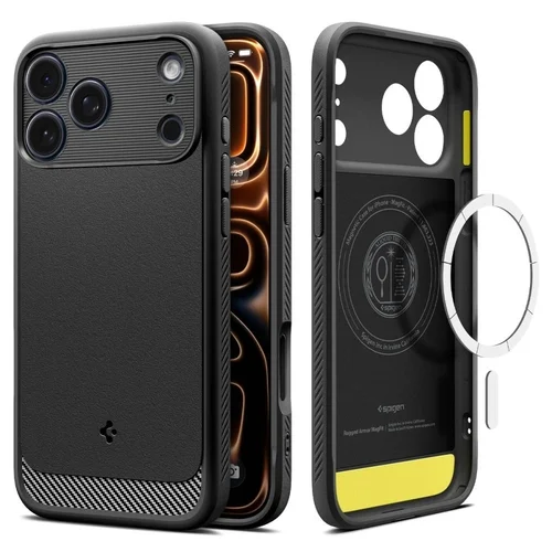 Telefontok iPhone 17 Pro - SPIGEN RUGGED ARMOR MAG MAGSAFE fekete tok