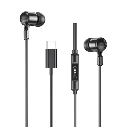 Headset: XO EP81 - fekete vezetékes, stereo headset - Type-C (USB-C) csatlakozóval