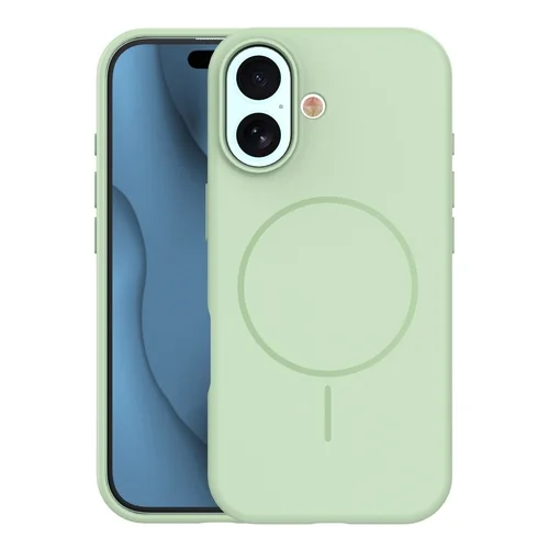 Telefontok iPhone 17 - Thin Mag - MagSafe kompatibilis zöld szilikon hátlap tok