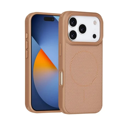 Telefontok iPhone 17 Pro - TUNIQ - aranybarna carbon mintás, MagSafe kompatibilis, ütésálló hátlap tok 