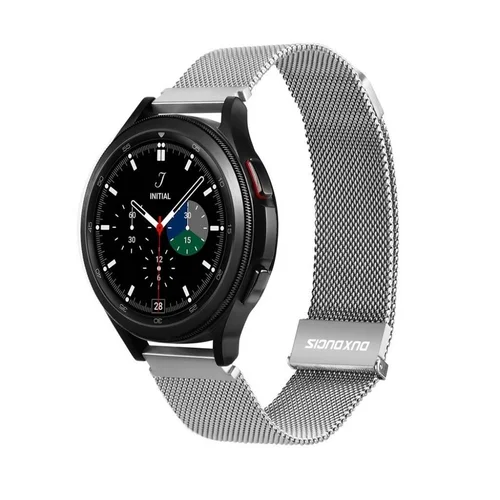 Huawei Watch GT 6 (46 mm) okosóra szíj - Dux Ducis Milanese - mágneses ezüst fémszíj (22 mm)