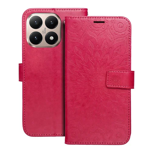 Telefontok Xiaomi 15T 5G - MEZZO mandala mintás magenta mágneses szilikon keretes könyvtok