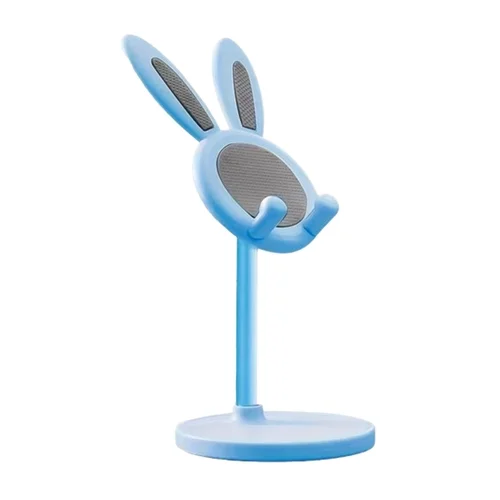 Univerzális asztali telefontartó állvány, nyuszi formás, kék﻿