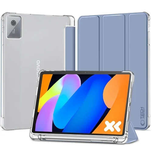 Tablettok Lenovo Idea Tab 11 coll (TB-336) - kék smart case tablet tok, áttetsző hátlappal, ceruza tartóval