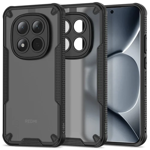 Telefontok Xiaomi Redmi Note 15 Pro+ Plus 5G - Tech-Protect RUGGED SHIELD műanyag hátlap tok, fekete szilikon kerettel