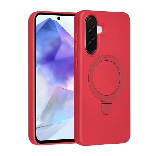 Telefontok Samsung Galaxy A56 5G -TUNIQ - MagSafe kompatibilis piros hátlap tok, kitámasztható gyűrűvel