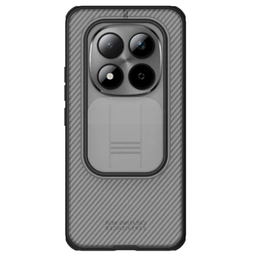 Telefontok Xiaomi Redmi Note 15 Pro 5G - Nillkin csúsztatható kameravédős áttetsző / fekete hátlap tok