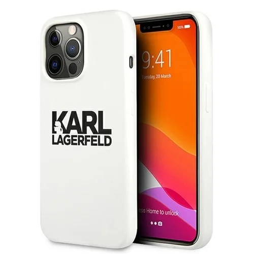 Telefontok iPhone 13 Pro - Karl Lagerfeld Stack Logo - fehér hátlap tok