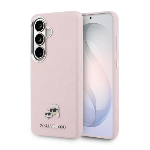 Telefontok Samsung Galaxy S26+ Plus - Karl Lagerfeld Grained K&CH Heads- MagSafe kompatibilis, pink hátlap tok 