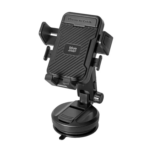 Autós telefontartó Bluestar Tough Lock - univerzális tapadókorongos, teleszkópos fekete autóstartó