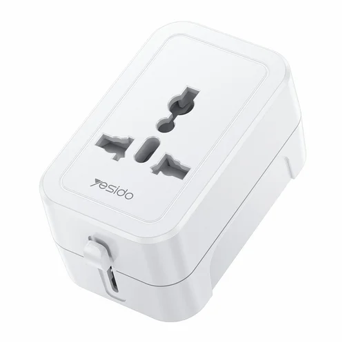 Telefon töltő: Yesido MC32 - US / EU / UK / AU átalakító hálózati töltőfej, fehér