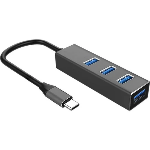 Art adapter HUB - 4xUSB porttal + Type-C (USB-C) fekete kábellel