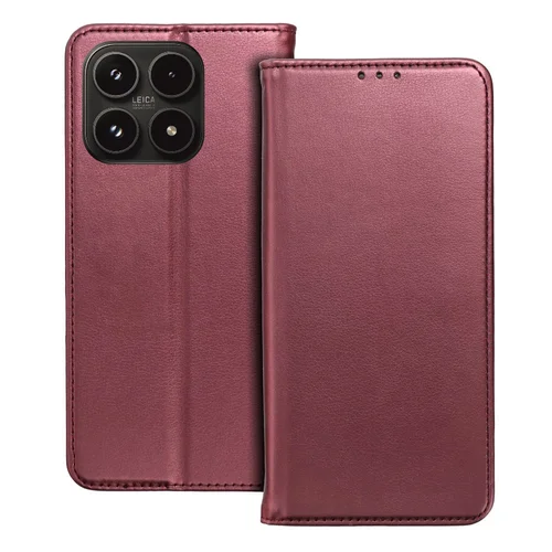 Telefontok Xiaomi 17 - Smart Magnetic burgundy szilikon keretes mágneses könyvtok