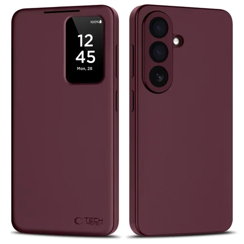 Telefontok Samsung Galaxy A57 5G - Tech-Protect Smart Wallet - szeder bőr könyvtok