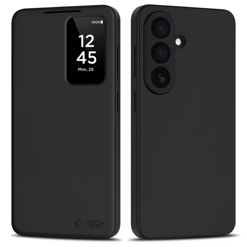 Telefontok Samsung Galaxy A57 5G - Tech-Protect Smart Wallet - fekete bőr könyvtok