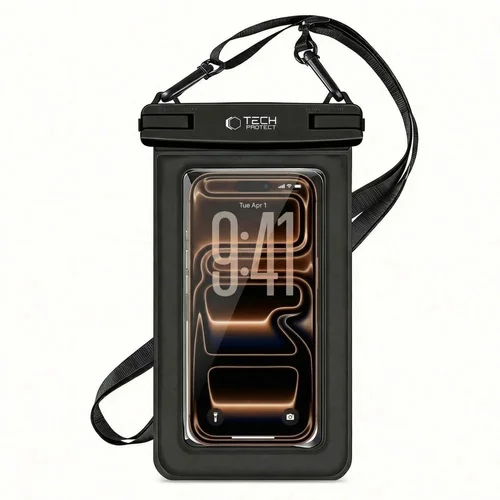 Tech-Protect UWC7 - fekete, vízálló lebegő tok (6,9 coll-ig)