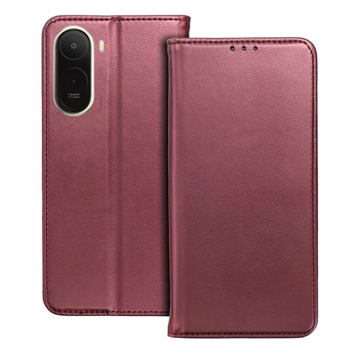 Telefontok Xiaomi Redmi A7 Pro - Smart Magnetic burgundy szilikon keretes mágneses könyvtok