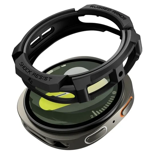 Samsung Galaxy Watch 8 (44 mm) okosóra tok - SPIGEN RUGGED ARMOR matt fekete szilikon tok