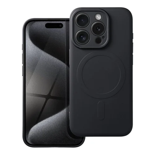 Telefontok iPhone 15 Pro - MagSafe kompatibilis fekete szilikon hátlap tok