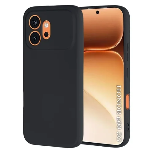 Telefontok Honor 600 5G - fekete szilikon hátlap tok